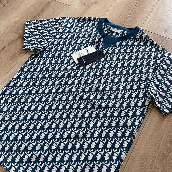 LARGE DIOR MEN'S NAVY T-SHIRT SHORT SET COTTON - Picture 12 of 12